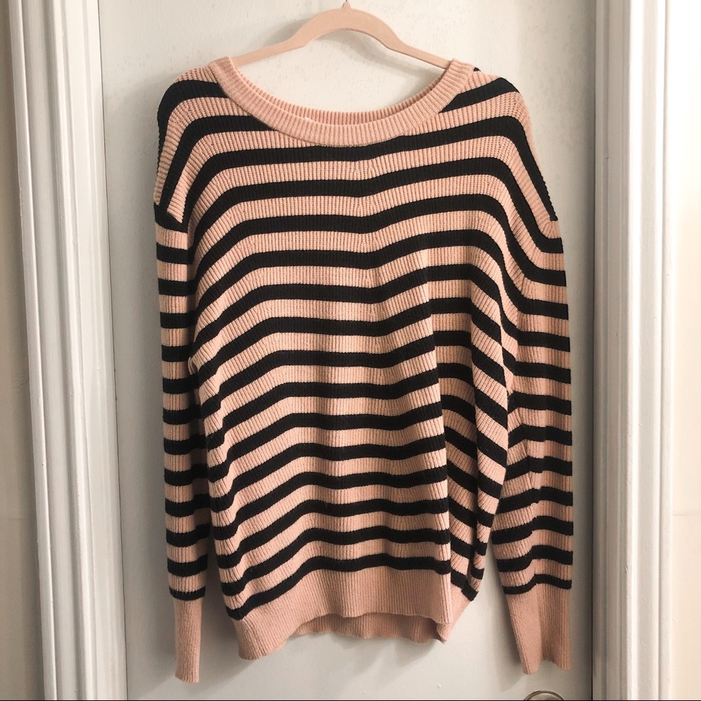 Pink and Black stripe sweater